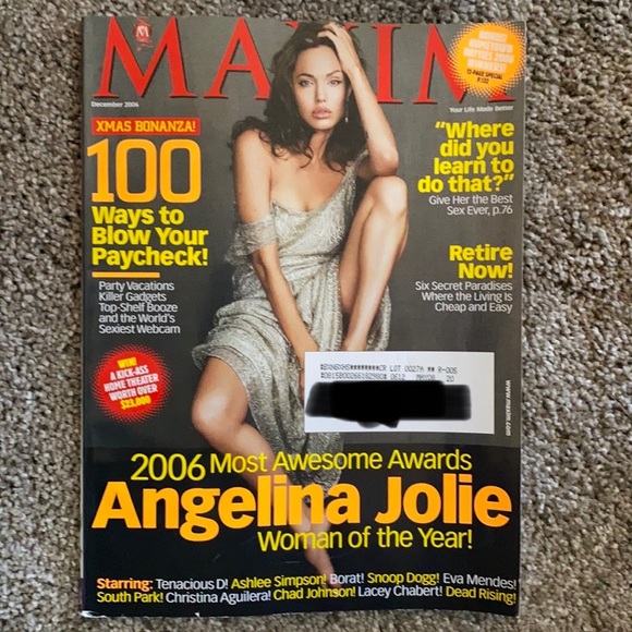 Vintage Other Vintage Maxim Magazine With Angelina Jolie Cover Dec
